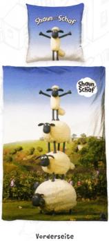 Bettwäsche Shaun das Schaf - 135 x 200 cm + 80 x 80 cm - Baumwolle - Renforcé